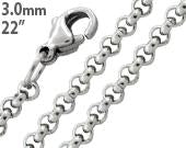 Stainless Steel 22" Rollo Chain Necklace 3.0 MM