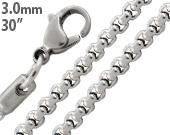 Stainless Steel 30" Round Box Chain Necklace 3.0 MM