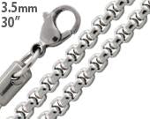 Stainless Steel 30" Round Box Chain Necklace 3.5 MM