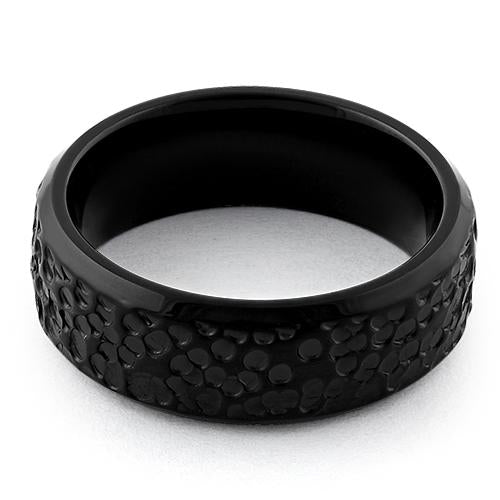 Stainless Steel Black Raindrops Band Ring