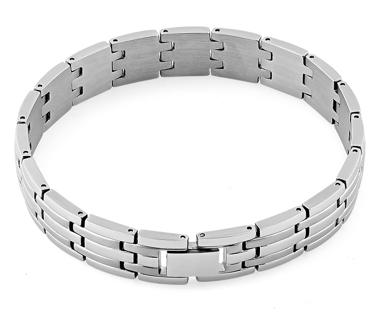 Stainless Steel Bricks Link Bracelet