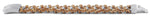 Stainless Steel Chain Tan Leather Bracelet