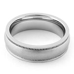 Stainless Steel Coin Edged Satin Finish Band Ring