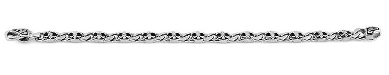 Stainless Steel Fleur-de-lis Link Bracelet