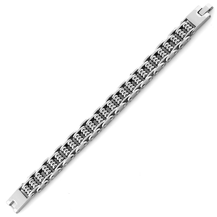 Stainless Steel Groove Cylinder Bracelet