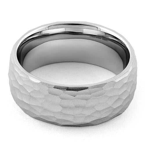 Stainless Steel Hammered Band Ring