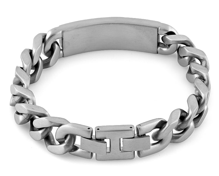 Stainless Steel ID Reptile Curb Link Bracelet