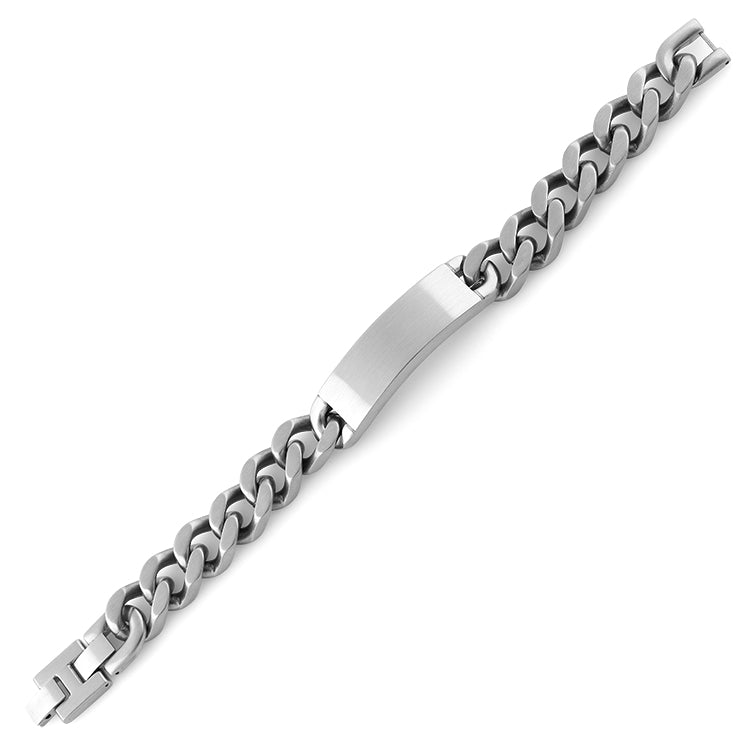 Stainless Steel ID Reptile Curb Link Bracelet