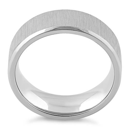 Stainless Steel Polished Beveled Brushed Finish Band Ring