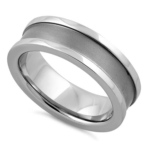 Stainless Steel Polished Satin Finish Band Ring