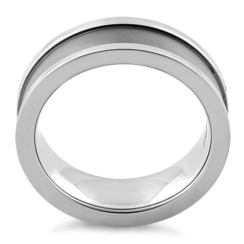 Stainless Steel Polished Satin Finish Band Ring