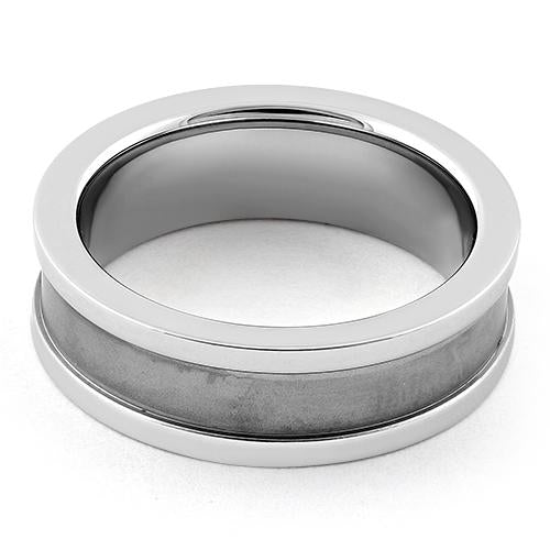 Stainless Steel Polished Satin Finish Band Ring