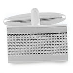 Stainless Steel Rectangular Grid Cufflinks
