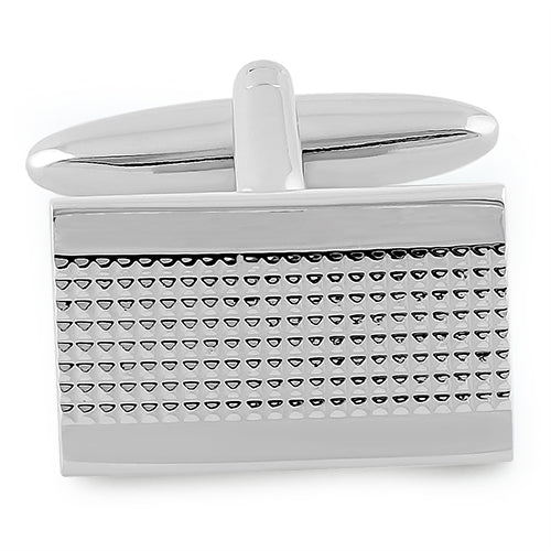 Stainless Steel Rectangular Grid Cufflinks