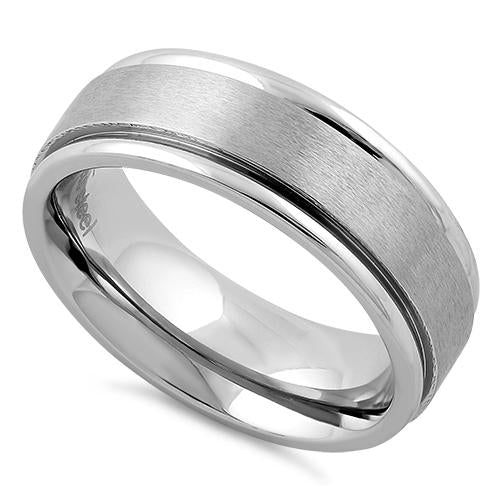 Stainless Steel Satin Finish Wedding Band Ring