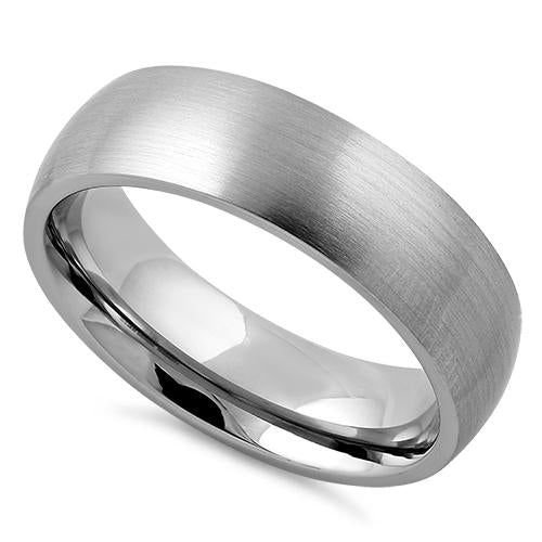 Stainless Steel Satin Finish Wedding Band Ring