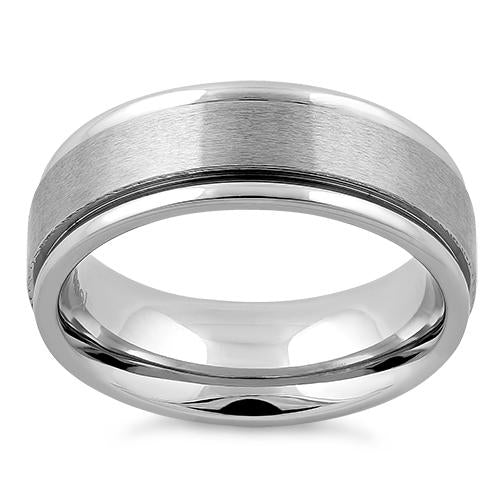 Stainless Steel Satin Finish Wedding Band Ring