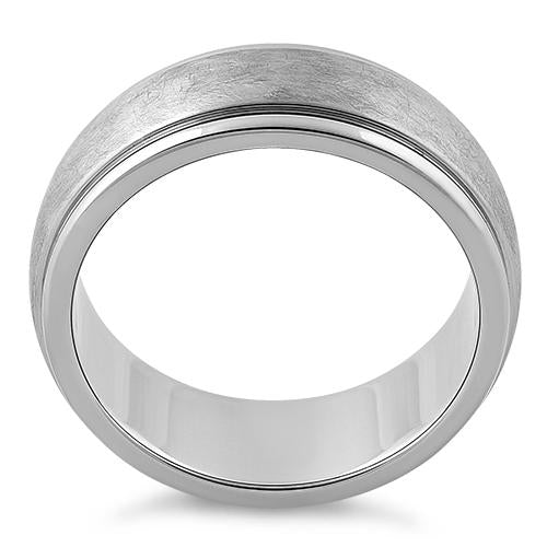 Stainless Steel Wire Matte Finished Groove Band Ring