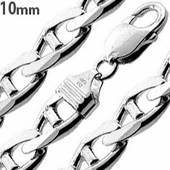Sterling Silver Flat Marina Chain 10MM