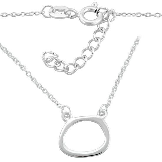 Sterling Silver 18" Teddy Bear Silhouette Adj Necklace