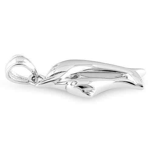 Sterling Silver 2 Dolphin Pendant