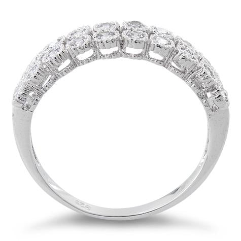 Sterling Silver 2 Layer CZ Ring