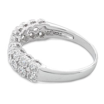 Sterling Silver 2 Layer CZ Ring