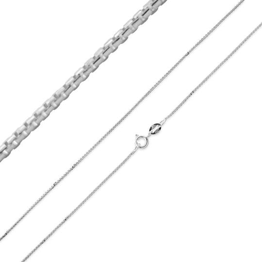 Sterling Silver Round Box Chain 0.85mm