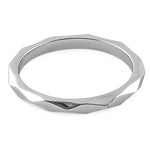 Sterling Silver 2mm Diagonal Facet Ring