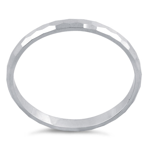 Sterling Silver 2MM Hammered Ring