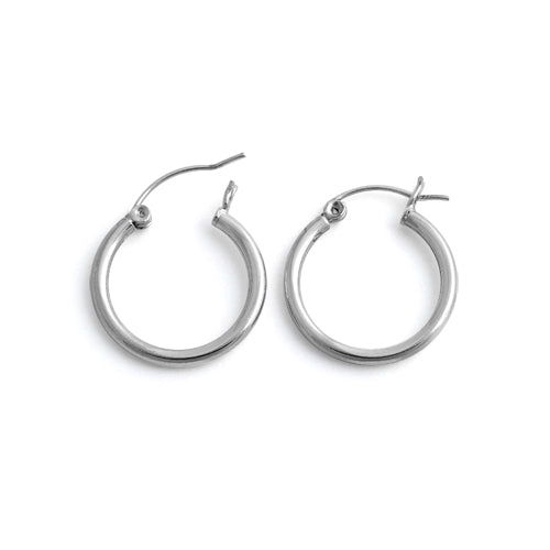 Sterling Silver 2MM x 20MM Loop Earrings