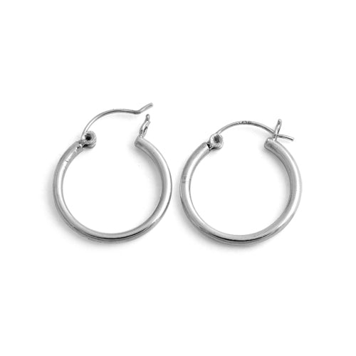 Sterling Silver 2MM x 22MM Loop Earrings