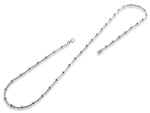 Sterling Silver 30" Square Snake Beaded Chain Necklace - 1MM