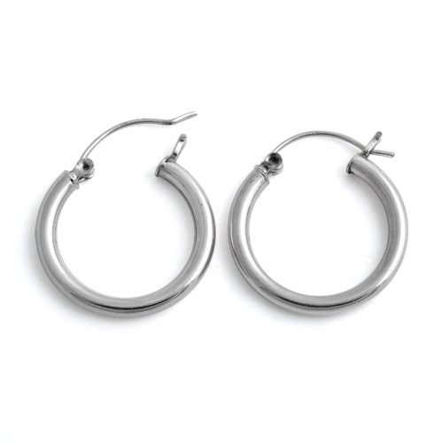 Sterling Silver 3MM x 25MM Loop Earrings