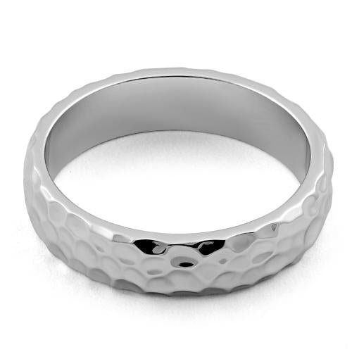 Sterling Silver 4.7mm Hammered Ring