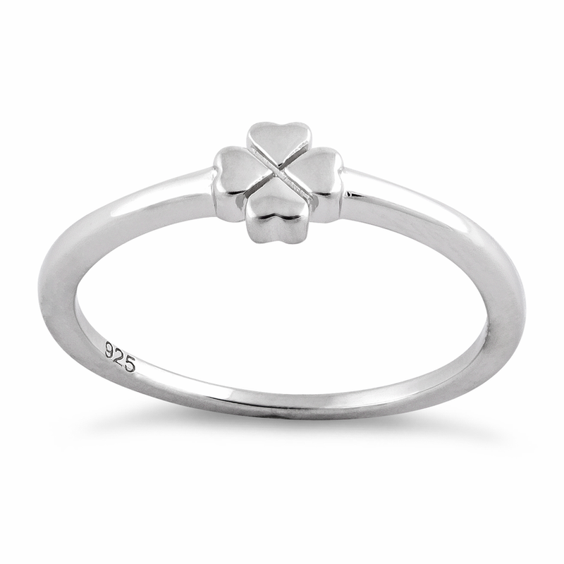 Sterling Silver 4 Heart Clover Shape Ring