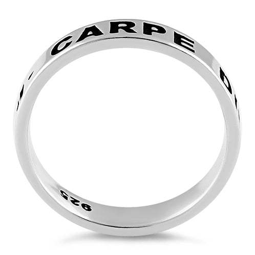 Sterling Silver 4mm Carpe Diem Ring