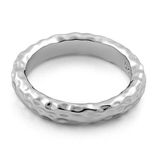 Sterling Silver 4mm Hammered Ring