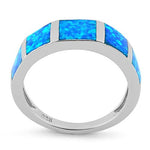 Sterling Silver 5 Lab Opal Ring