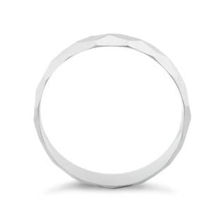 Sterling Silver Diagonal Facet Ring