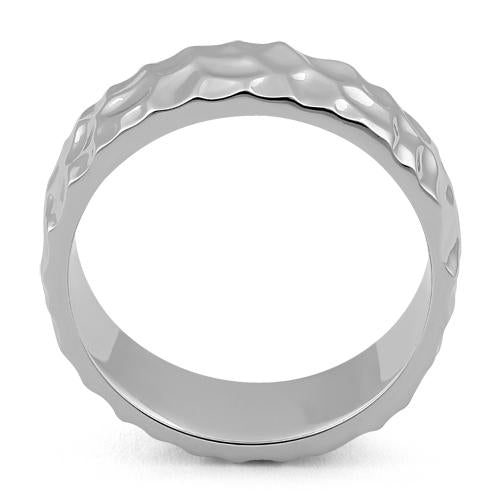 Sterling Silver 6mm Hammered Ring