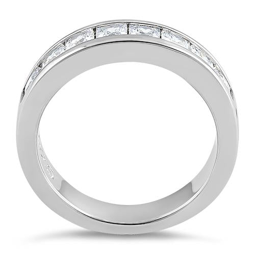 Sterling Silver 8 Square Clear CZ Ring