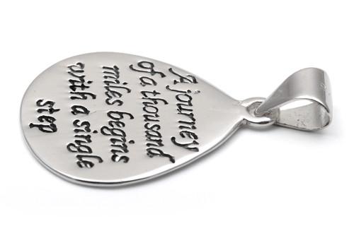 Sterling Silver "A journey of a thousand miles begins with a single step" Charm Pendant