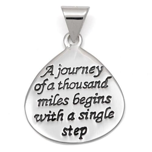 Sterling Silver "A journey of a thousand miles begins with a single step" Charm Pendant