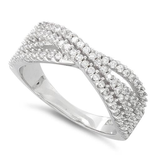 Sterling Silver Abstract CZ Ring