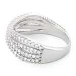 Sterling Silver Abstract CZ Ring