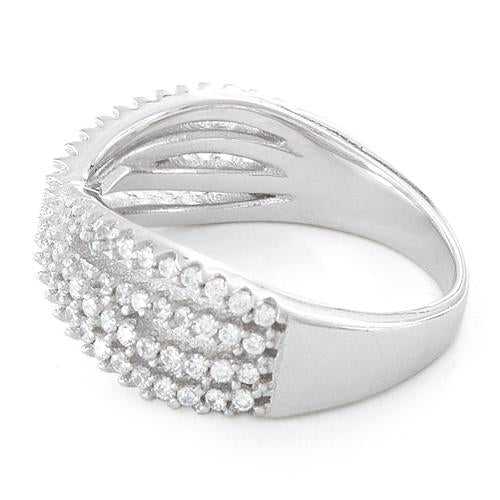 Sterling Silver Abstract CZ Ring
