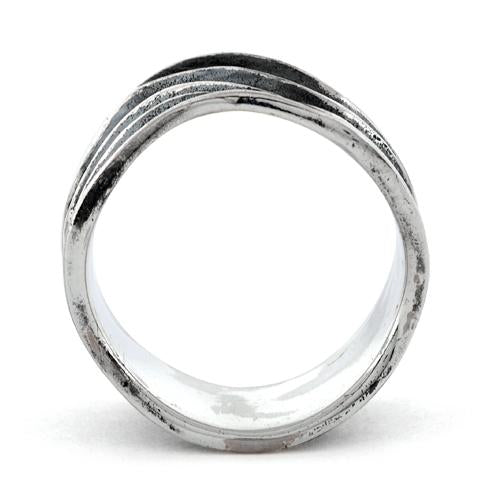 Sterling Silver Abstract Wave Ring