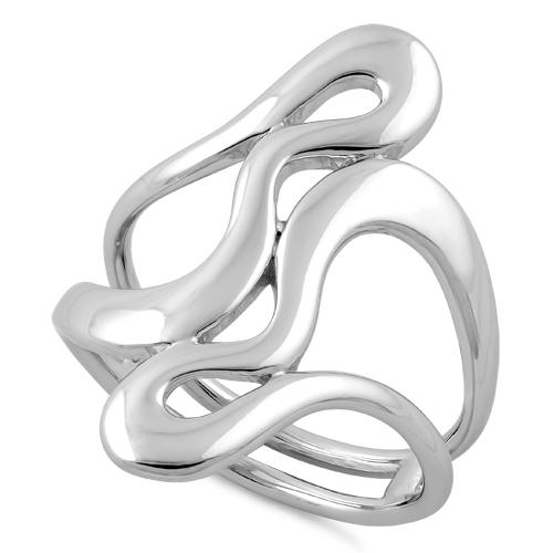 Sterling Silver Abstract Wriggle Ring