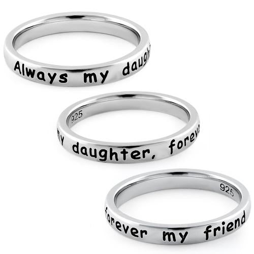 Sterling Silver "Always my daughter, forever my friend" Ring